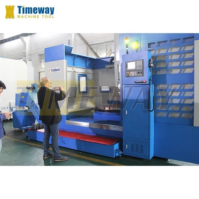 Capacité de chargement de 2000 kg Tour vertical CNC avec vitesse d'alimentation axis X/Z et grand trou de forage