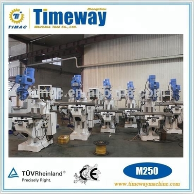 Machine de fraisage à tourelle verticale à tension M250 personnalisée avec une puissance de moteur à broche de 2,25 kW