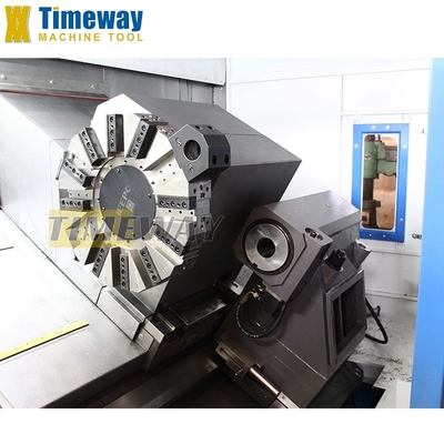Travail de traitement à charge moyenne à lit incliné Tour CNC CK-80 avec taille de broche 380 mm et système FANUC