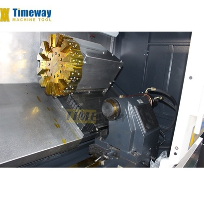 Machine à tour CNC de type lit incliné de précision avec contrôleur FANUC et broche ISO40