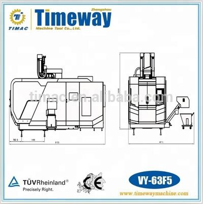 précision VY-63F5 CNC verticale à cinq axes Centre d'usinage de liaison Table Voyage X 1000mm