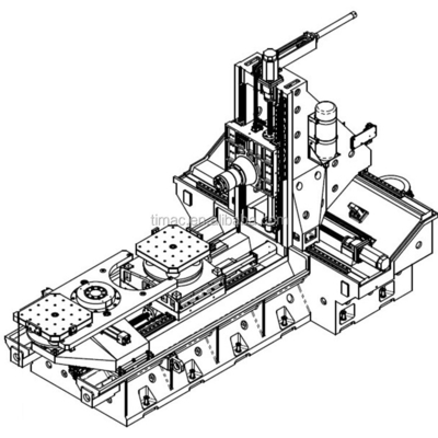 Table d'échange CNC Centre de la machine à percer horizontale avec 500 à 6000 tours par heure Vitesse de la broche