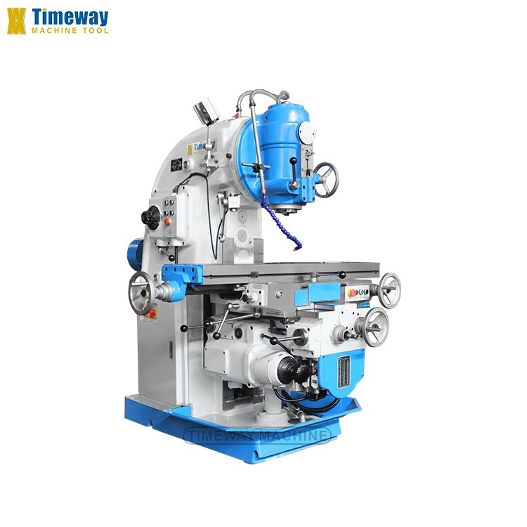 Machine de fraisage verticale à genou à table de 320 mm avec une plage d'angle de pivotement de la tête de broche de ± 30°